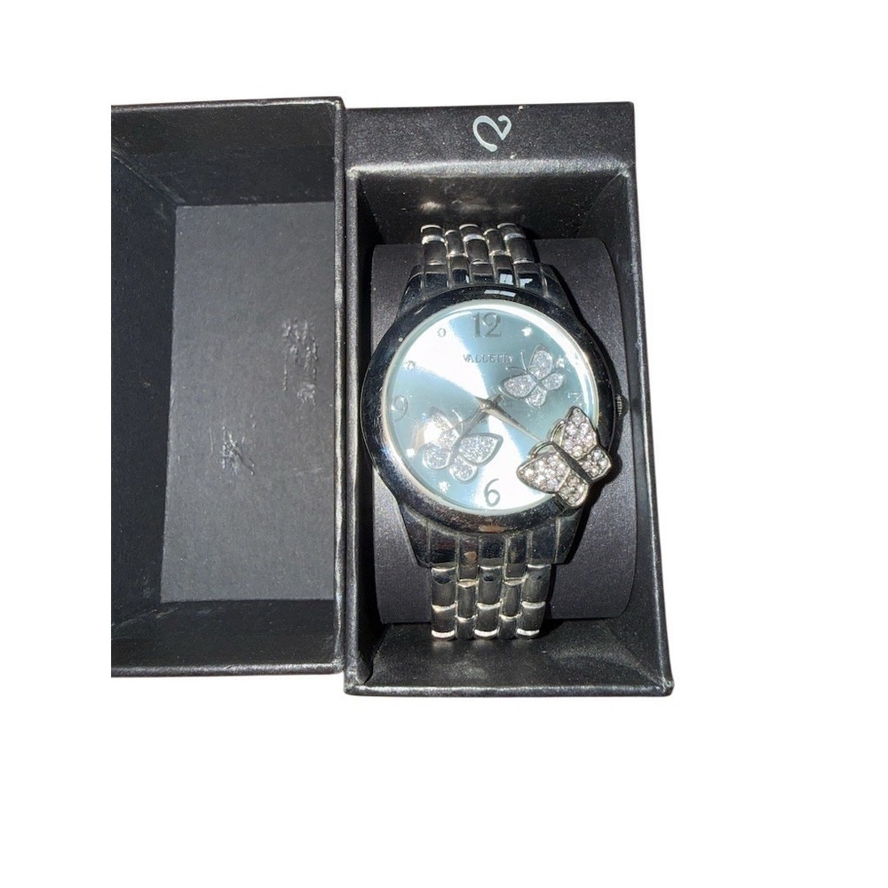 Valletta Women's Quartz Wristwatch Silver Bracelet Dial Charm butterfly motif